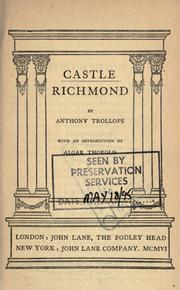 Cover of Castle Richmond by Anthony Trollope