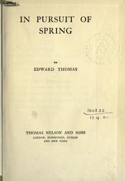 Front cover of In pursuit of spring by Edward Thomas