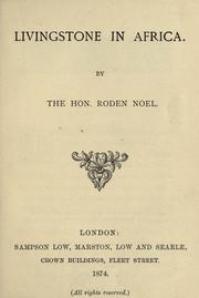Front cover of Livingstone in Africa by Roden Berkeley Wriothesley Noel