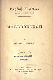 Front cover of Marlborough by Saintsbury, George