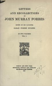 Cover of Letters and recollections by John Murray Forbes