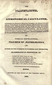 Front cover of The planetarium and astronomical calculator by Tobias Ostrander