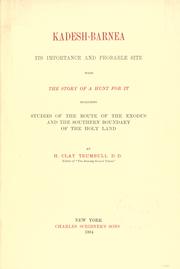 Front cover of Kadesh-Barnea by H. Clay Trumbull