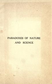 Front cover of Paradoxes of nature and science by William Hampson