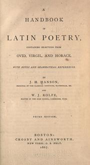 Front cover of A handbook of Latin poetry by James Hobbs Hanson