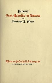 Cover of Famous actor-families in America by Moses, Montrose Jonas