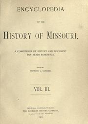 Front cover of Encyclopedia of the history of Missouri by Howard Louis Conard