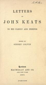Cover of The letters of John Keats by John Keats