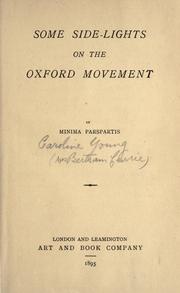 Front cover of Some side-lights on the Oxford movement by Caroline Louisa Currie