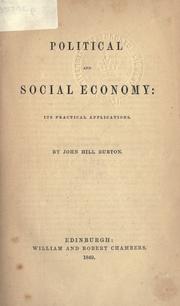 Front cover of Political and social economy by John Hill Burton