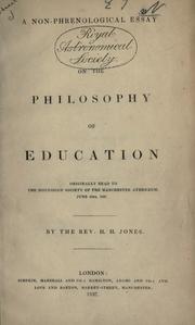 Front cover of A non-phrenological essay on the philosophy of education by H.H Jones