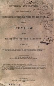 Cover of Methodism and slavery by H. B. Bascom