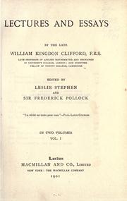 Cover of Lectures and essays by William Kingdon Clifford