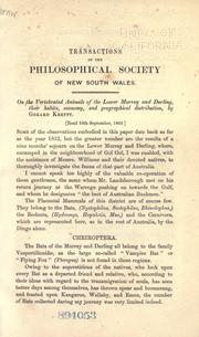 Cover of Transactions of the Philosophical society of New South Wales, 1862-1865 by Royal Society of New South Wales.