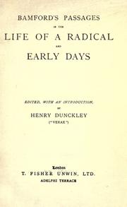 Cover of Passages in the life of a radical by Samuel Bamford