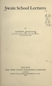 Cover of Swain school lectures by Andrew Ingraham