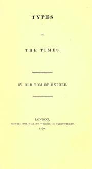 Cover of Types of the times by Old Tom of Oxford.