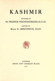 Front cover of Kashmir by Sir Francis Edward Younghusband