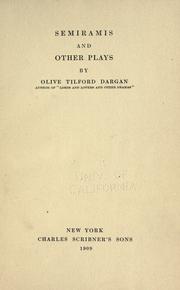 Cover of Semiramis and Other Plays by Olive Tilford Dargan