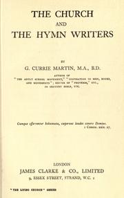 Front cover of The church and the hymn writers by George Currie Martin