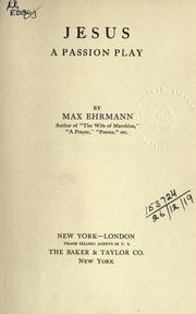 Cover of Jesus by Max Ehrmann