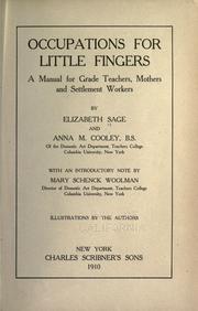 Front cover of Occupations for little fingers by Elizabeth Sage