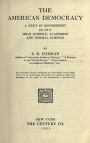 Cover of The American democracy by Samual Eagle Forman