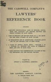Cover of Lawyers' reference book by Carswell Company.