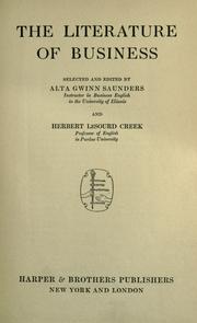 Cover of The literature of business by Alta Gwinn Saunders