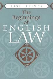 Front cover of The beginnings of English law by Lisi Oliver