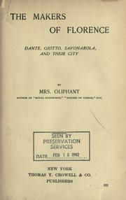 Front cover of The makers of Florence by Margaret Oliphant