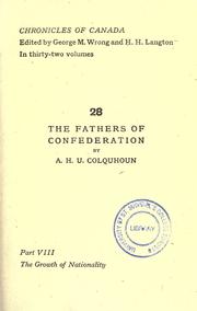 Front cover of The fathers of confederation by A. H. U. Colquhoun