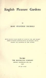 Front cover of English pleasure gardens by Rose Standish Nichols