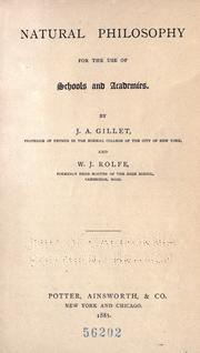 Cover of Natural philosophy, for the use of schools and academies by J. A. Gillet