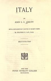 Cover of Italy by John S. C. Abbott