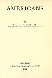 Cover of Americans by Stuart Pratt Sherman