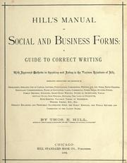 Cover of Manual of social and business forms by Thomas E. Hill