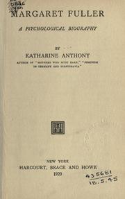 Cover of Margaret Fuller by Katharine Susan Anthony