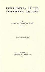 Cover of Freethinkers of the nineteenth century by Janet Elizabeth Hogarth Courtney
