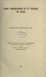 Front cover of Some forerunners of St. Francis of Assisi by Ellen Scott Davison