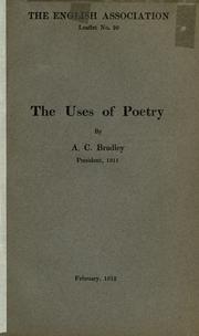 Cover of The uses of poetry by A. C. Bradley