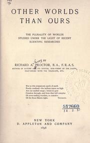 Front cover of Other worlds than ours by Richard A. Proctor