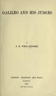 Front cover of Galileo and his judges by F. R. Wegg-Prosser