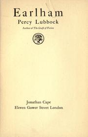 Cover of Earlham by Percy Lubbock