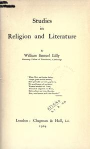 Front cover of Studies in religion and literature by William Samuel Lilly