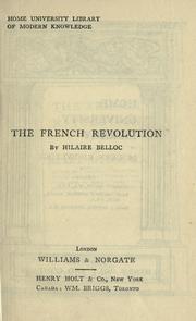 Front cover of The French Revolution by Hilaire Belloc