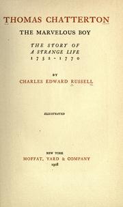 Front cover of Thomas Chatterton, the marvelous boy by Charles Edward Russell