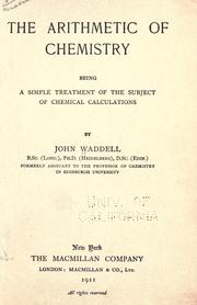 Front cover of The arithmetic of chemistry by Waddell, John