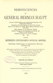 Front cover of Reminiscences of General Herman Haupt by Herman Haupt