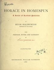 Front cover of Horace in homespun by J. Logie Robertson